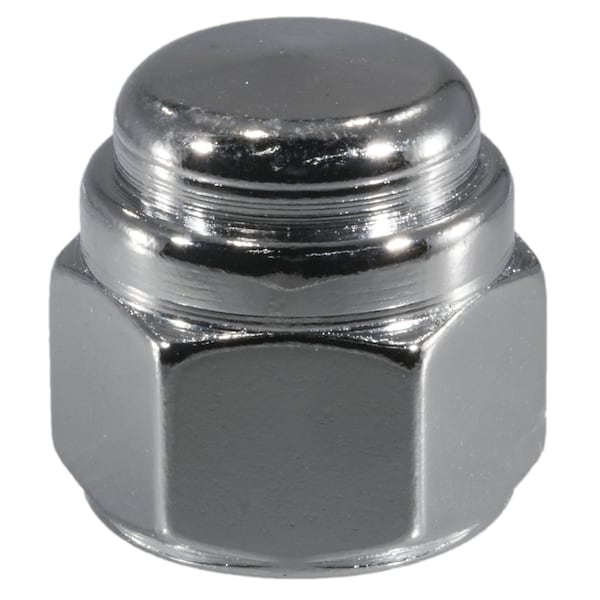 Midwest Fastener Flattened Head Cap Nut, 1/2"-20, Steel, Chrome Plated, 10 PK 30175 - main